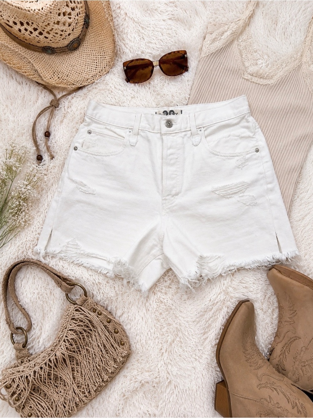 Distressed High-Rise Cutoff Denim Shorts - Casual Summer Staple